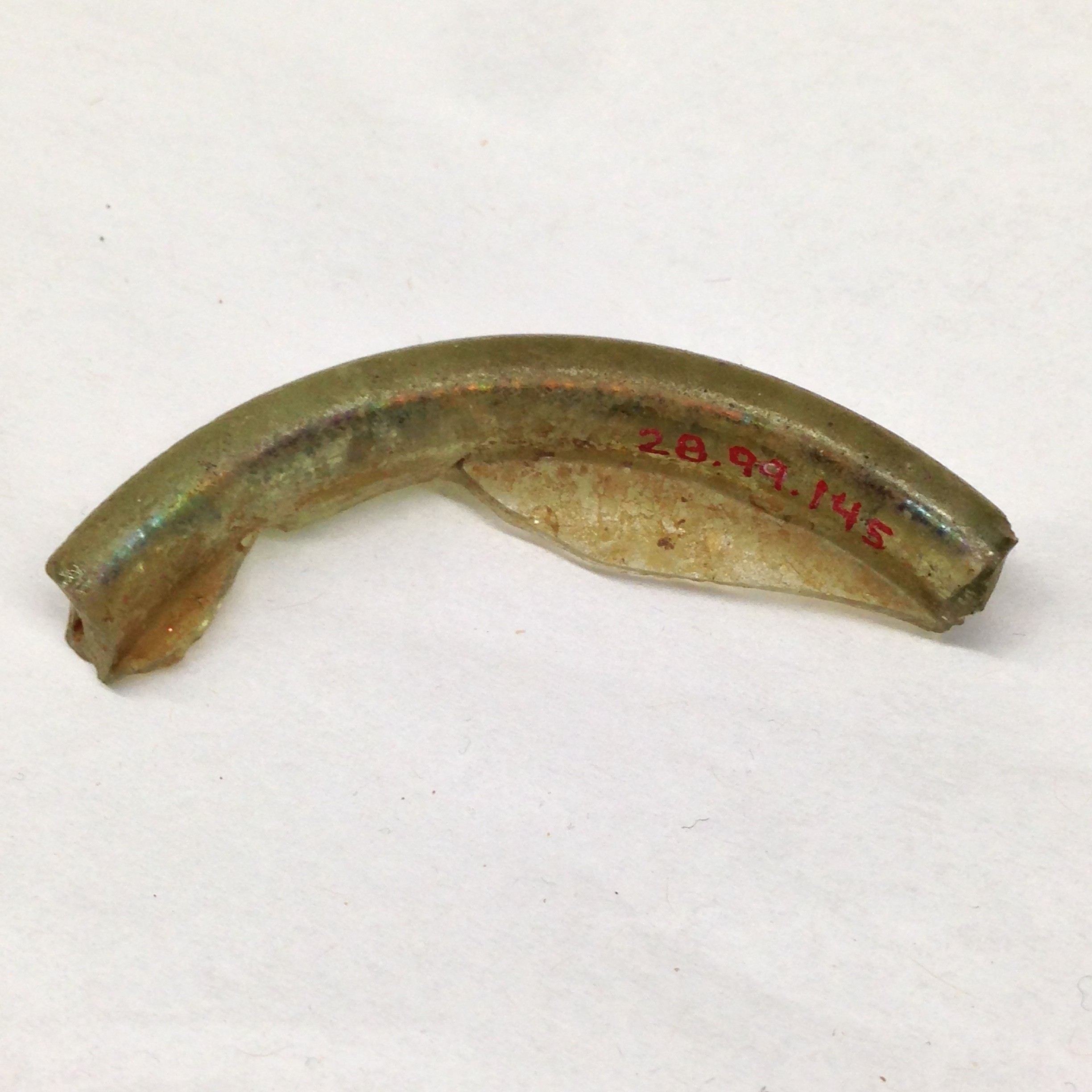 Curved Glass Artifact Fragment