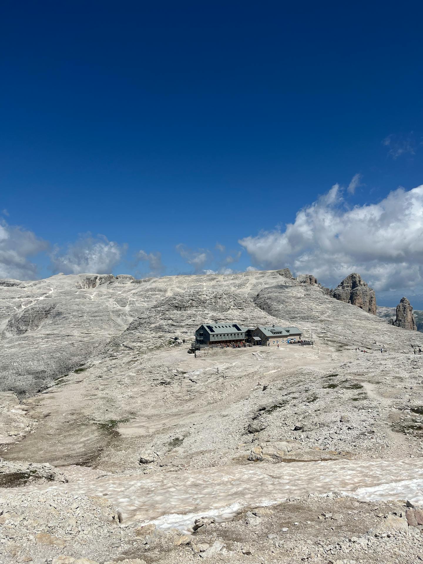 Alpine Mountain Hut on Rocky Plateau