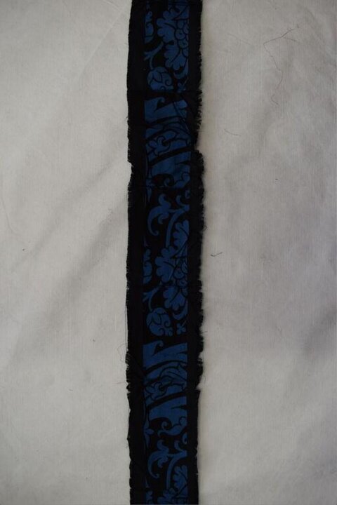 Blue Floral Patterned Fabric Strip