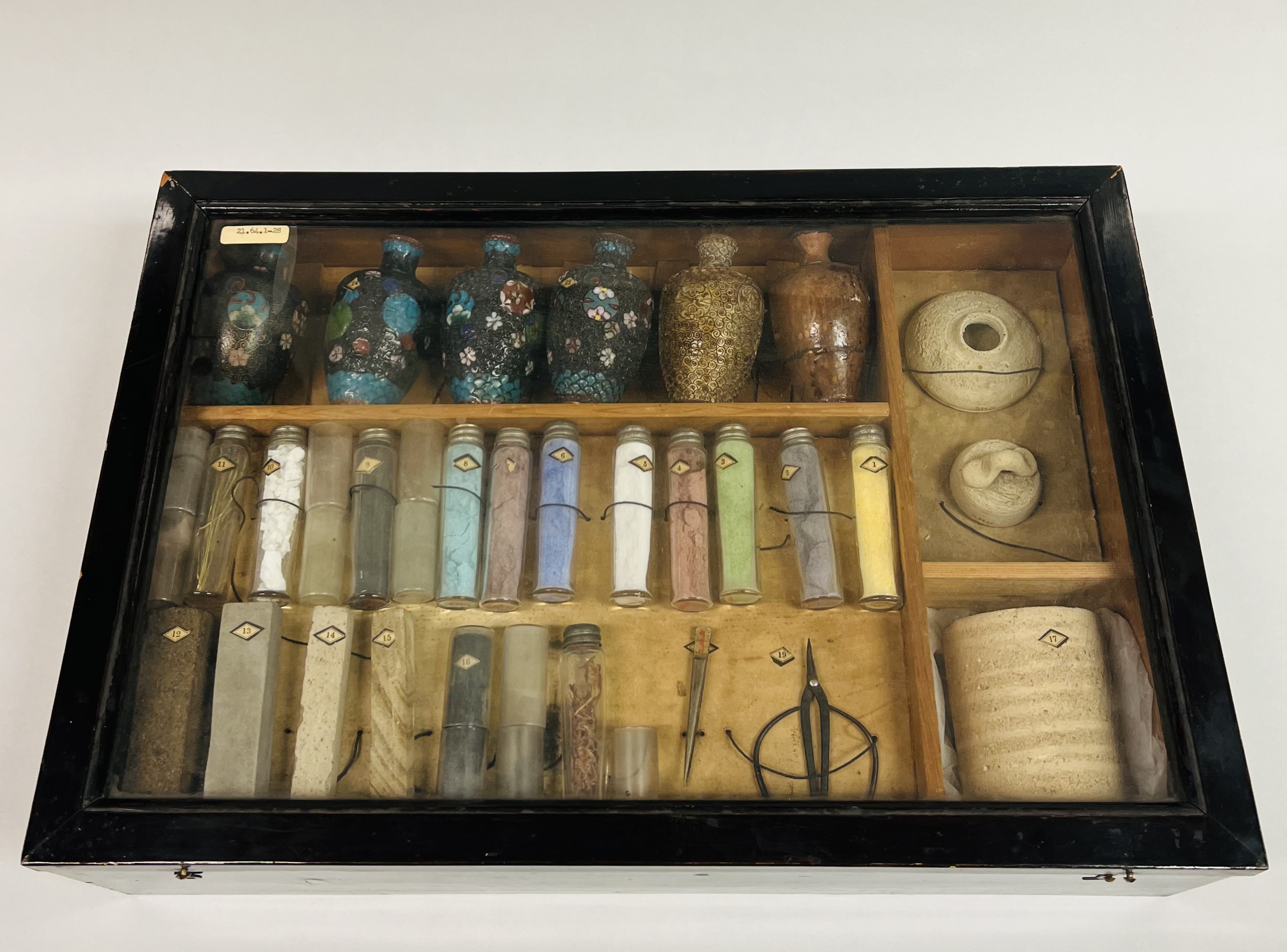 Antique Craft Materials Display Case