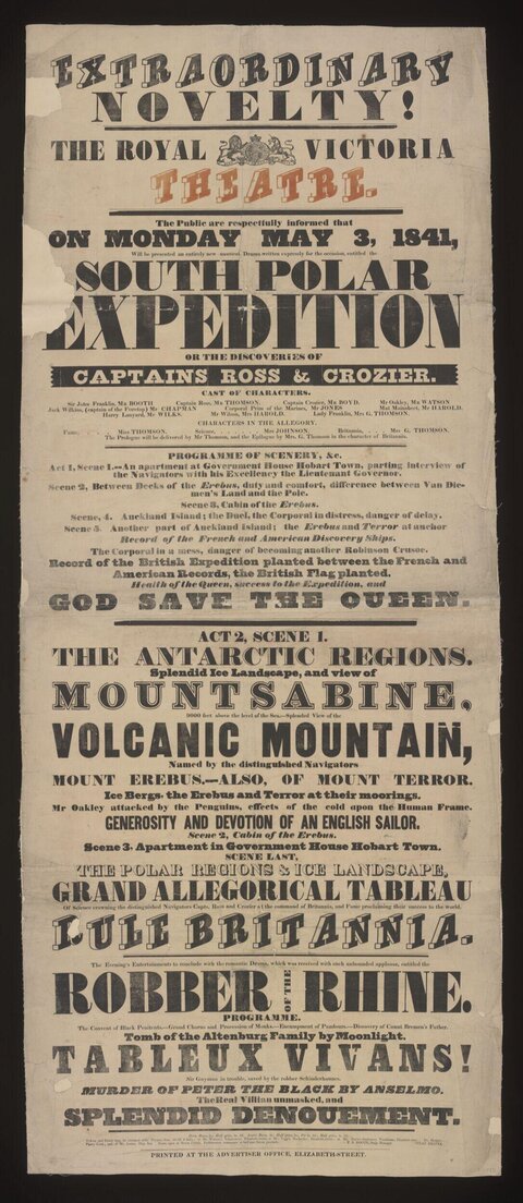 1841 Royal Victoria Theatre Playbill