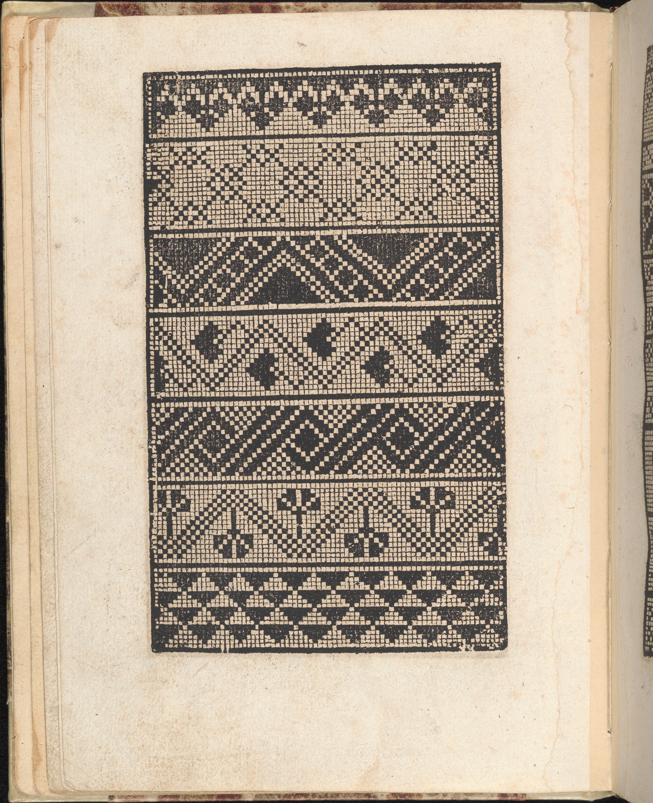 Vintage Geometric Pattern on Old Book Page