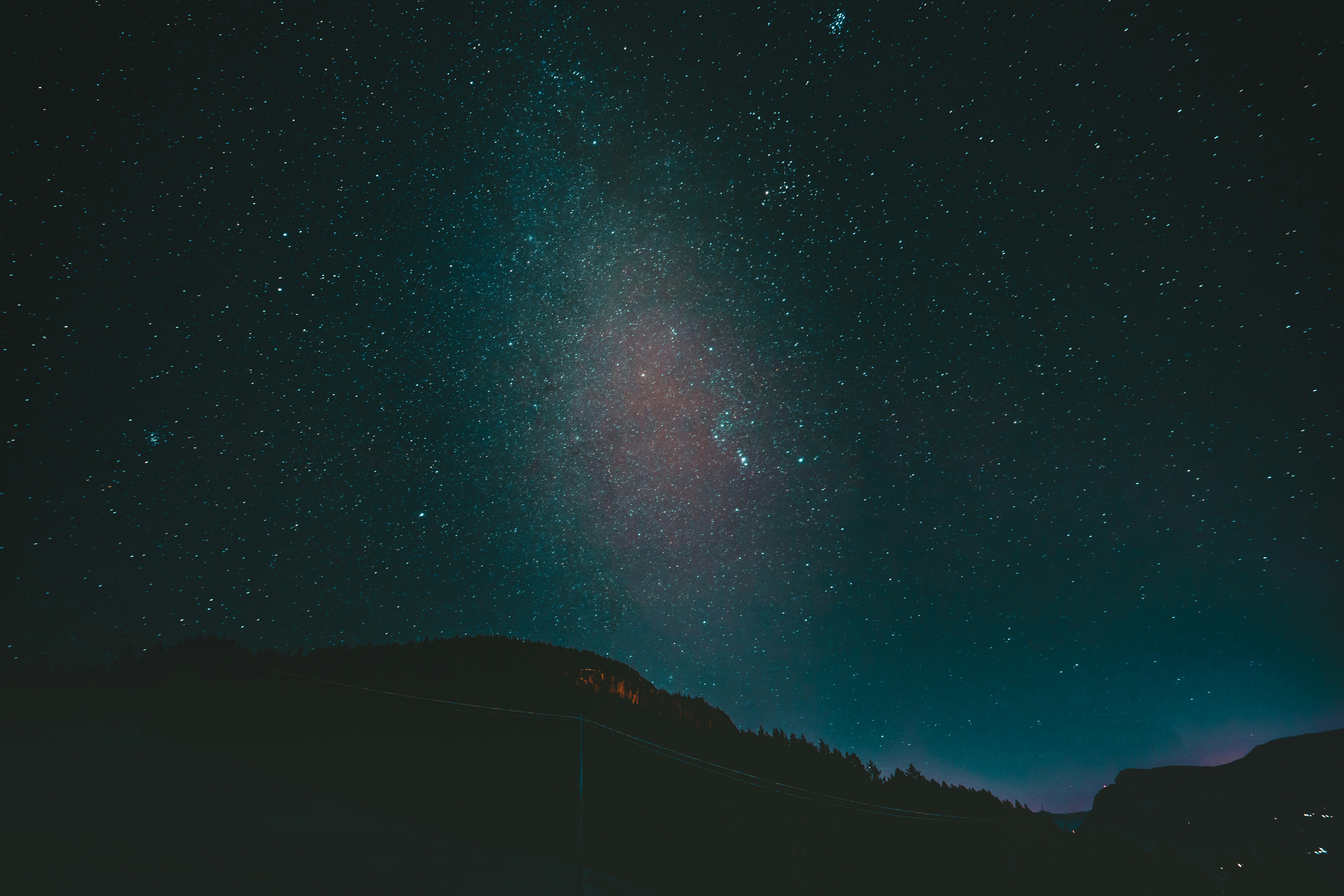 Milky Way Over Mountain Night Sky
