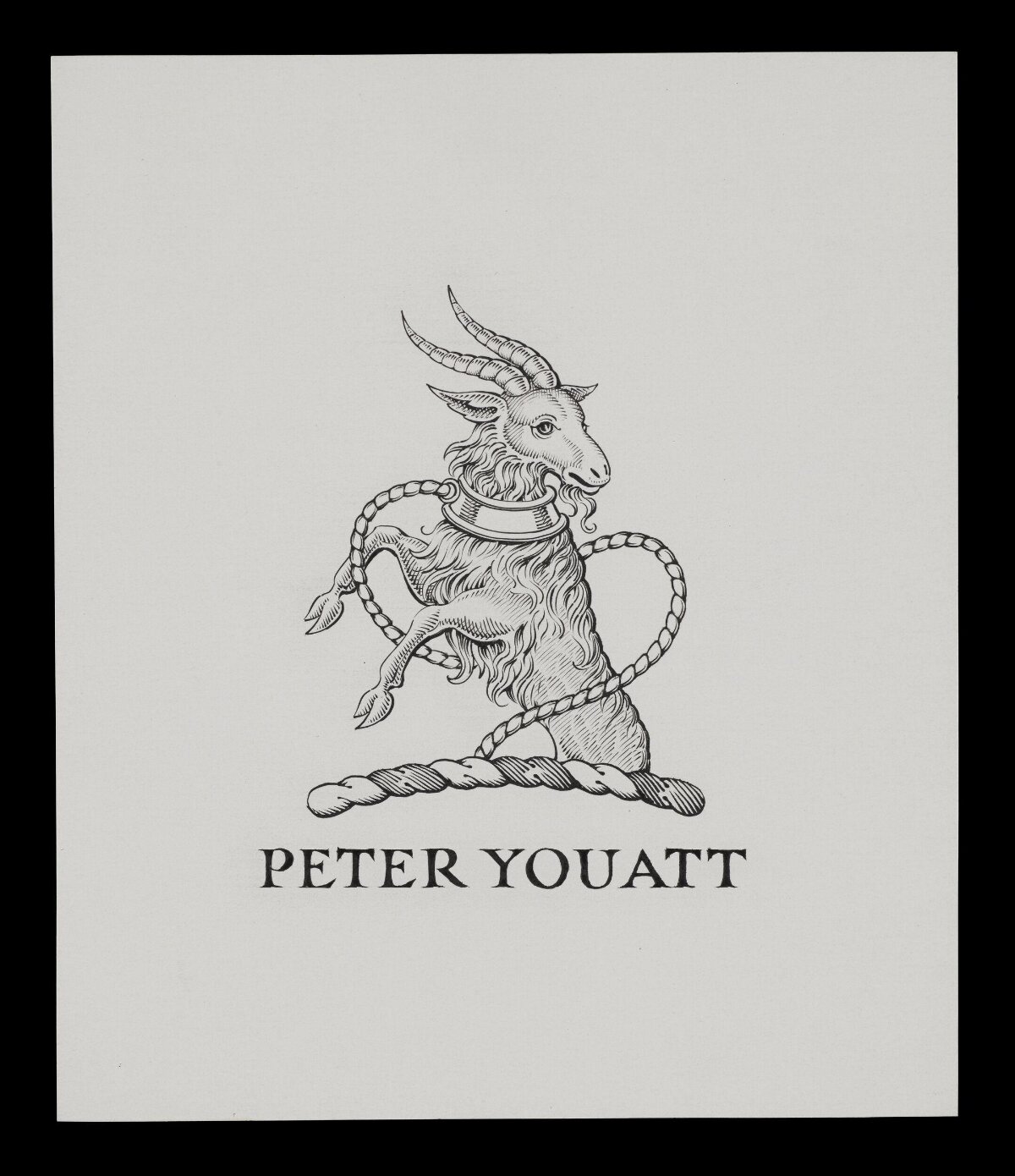 Heraldic Goat Bookplate for Peter Youatt