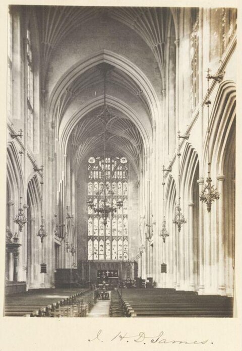 Vintage Gothic Church Nave Interior