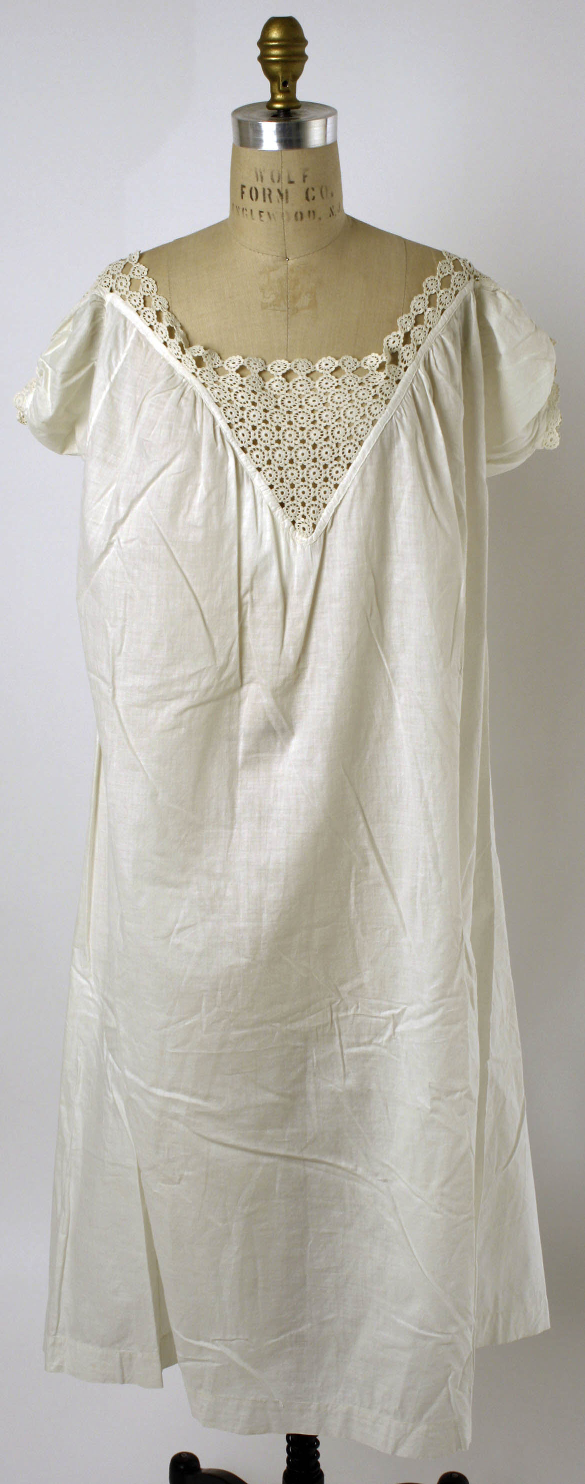 Vintage White Lace Nightgown on Mannequin