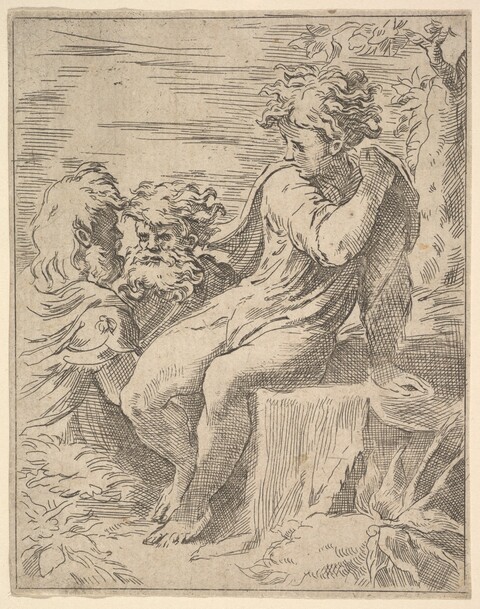 Three Classical Male Figures Etching