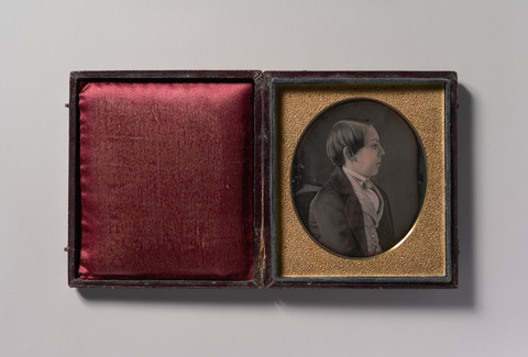 Cased Oval Portrait of a Young Boy