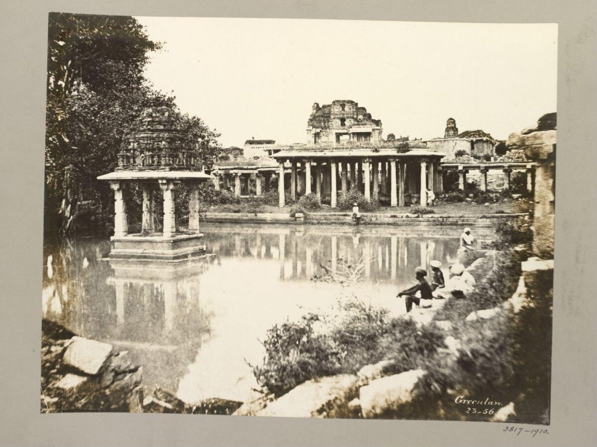 Vintage Pond-side Temple Ruins