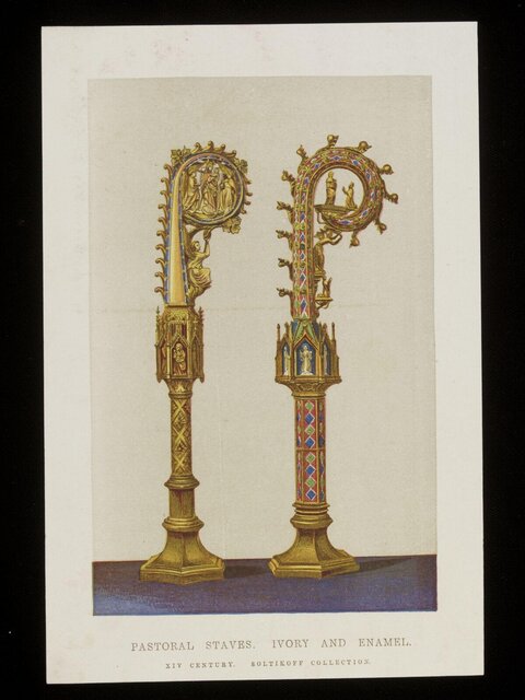14th Century Ivory Enamel Pastoral Staves