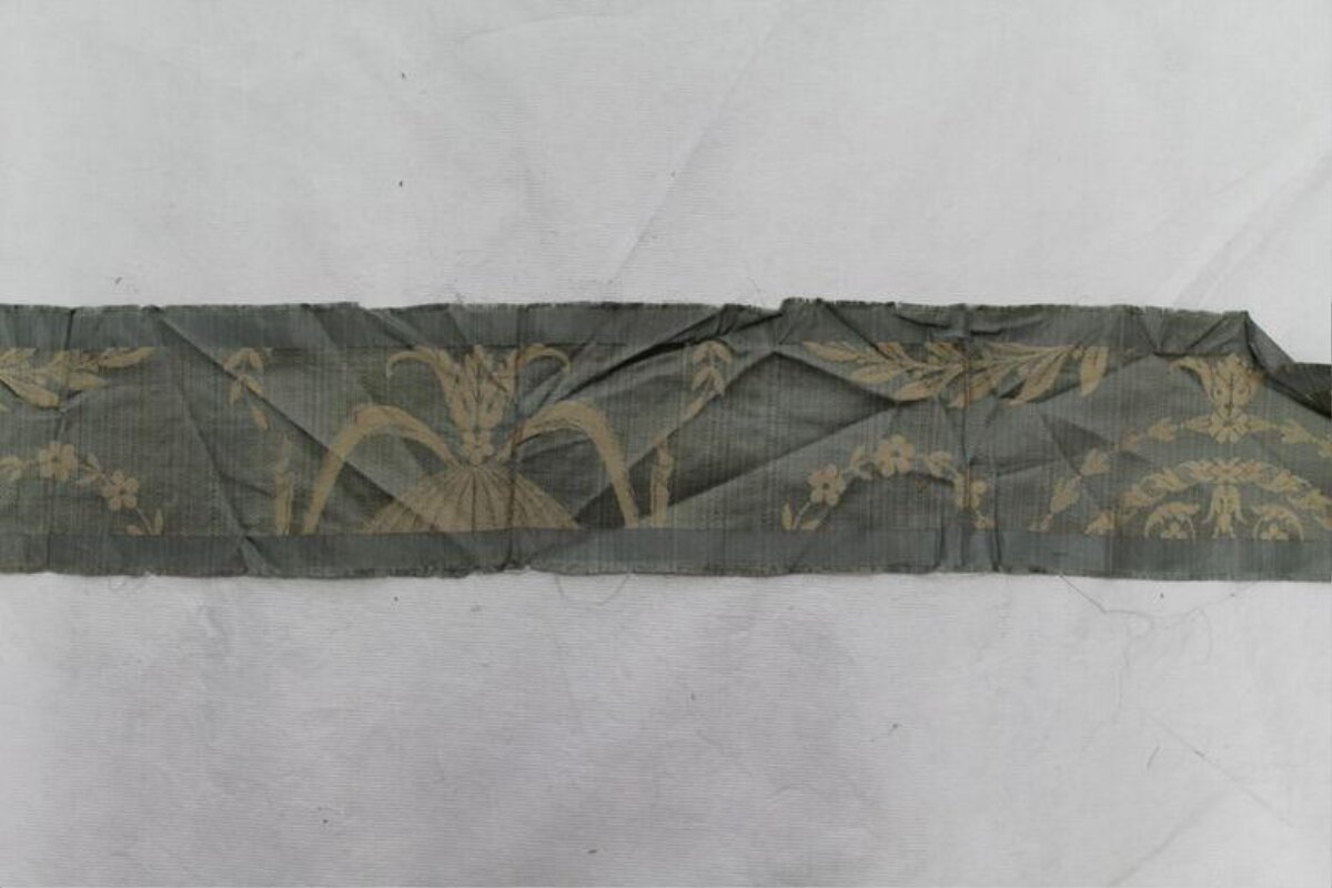 Antique Floral Patterned Fabric Fragment