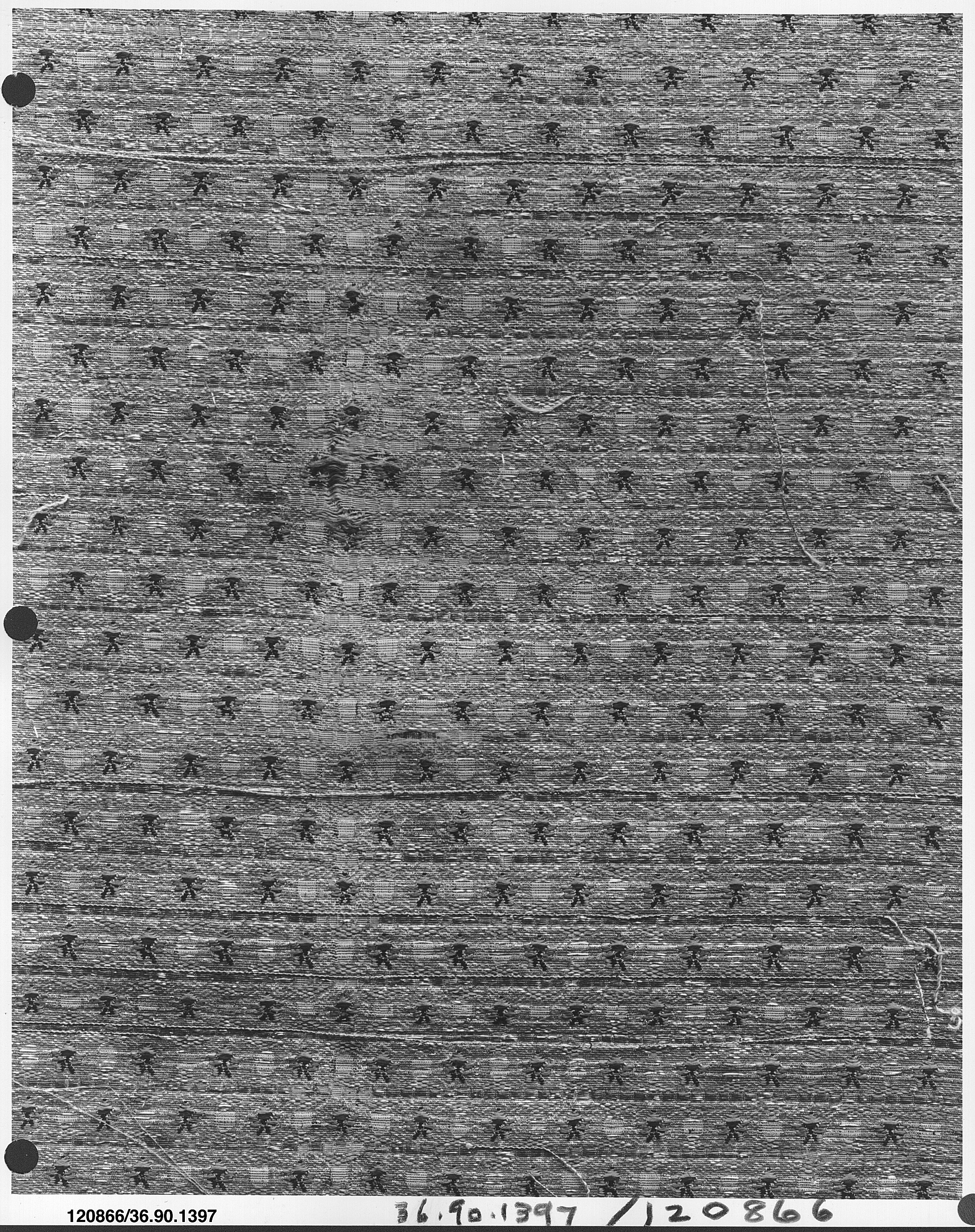 Antique Grid Pattern Textile Fragment