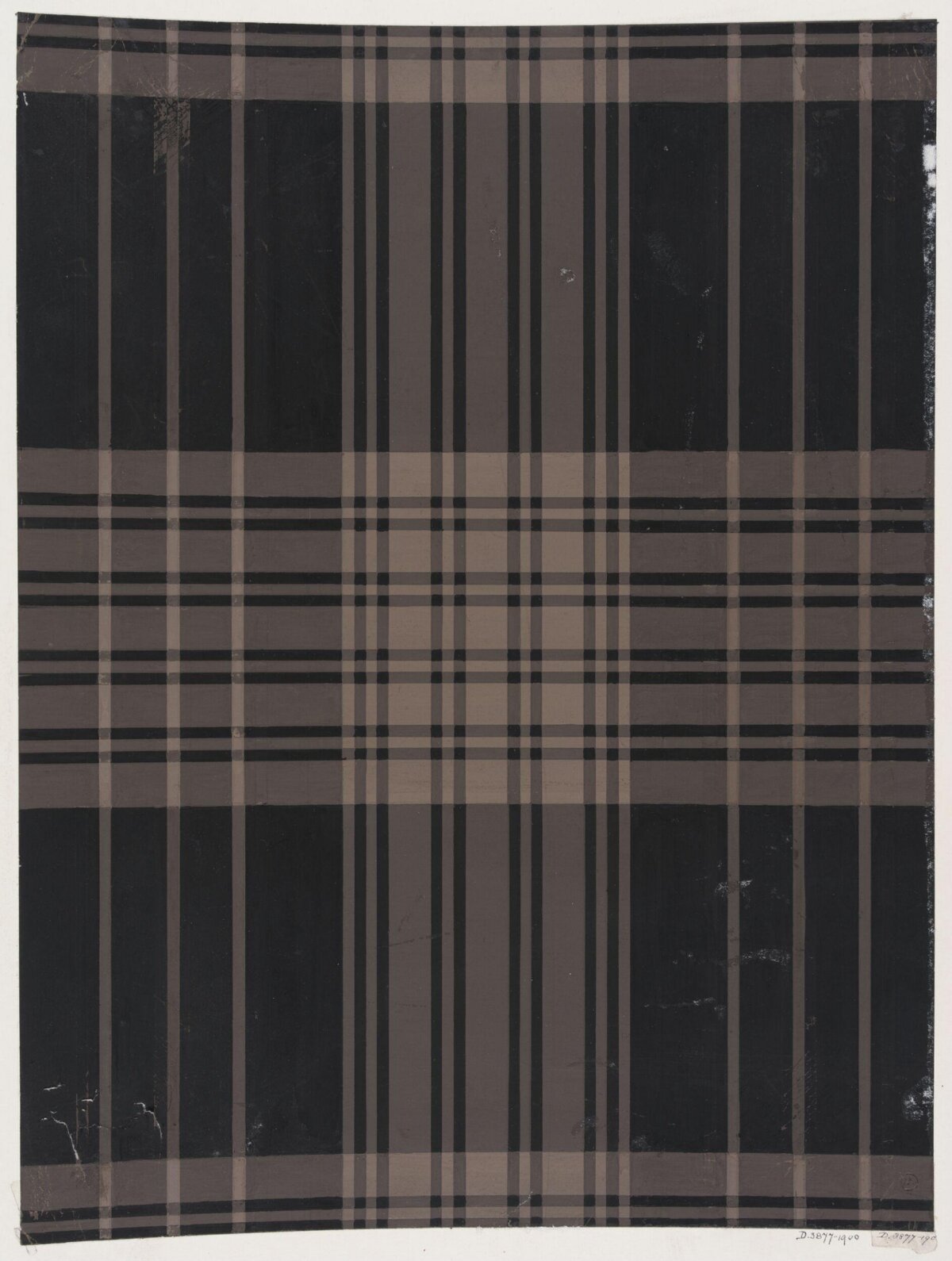 Vintage Brown Black Plaid Textile Design