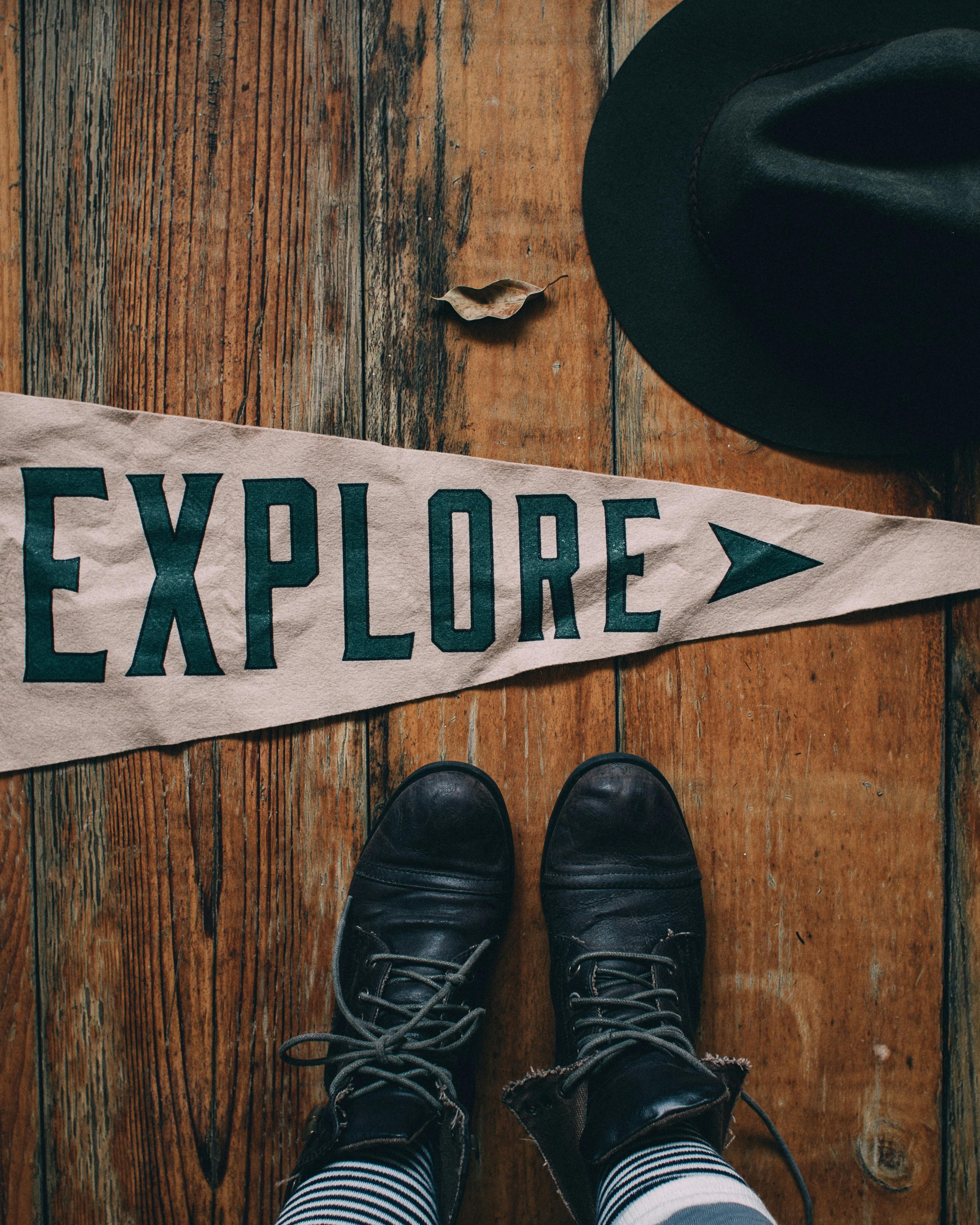 Explore Themed Outdoor Gear Flat Lay