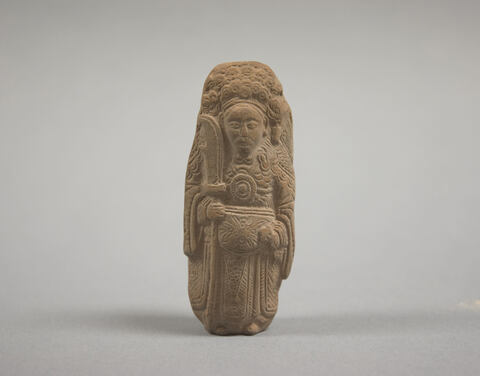 Ancient Clay Carved Door God Figurine