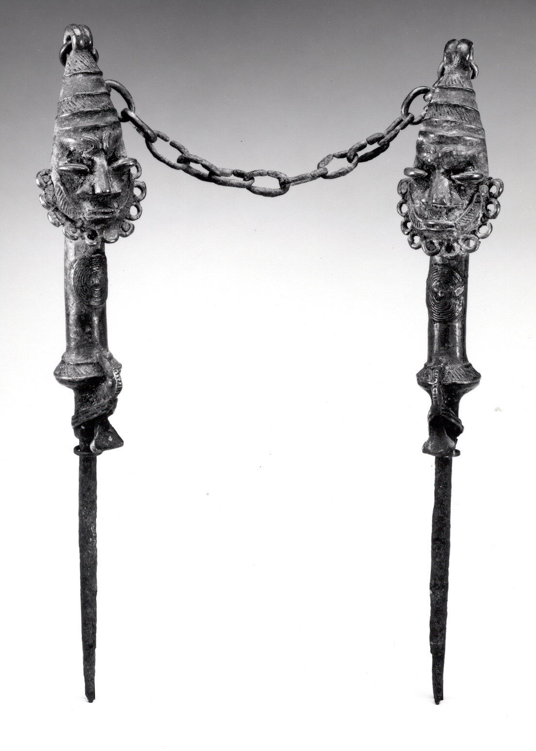 Pair of Linked Bronze Ceremonial Pins