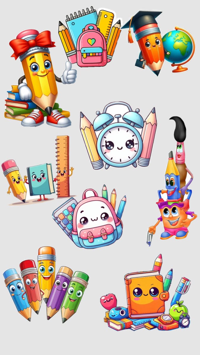 Cute Anthropomorphic School Stationery