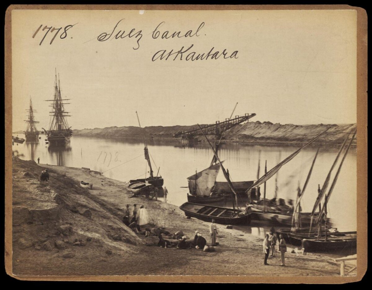 Suez Canal at Kantara Historical View