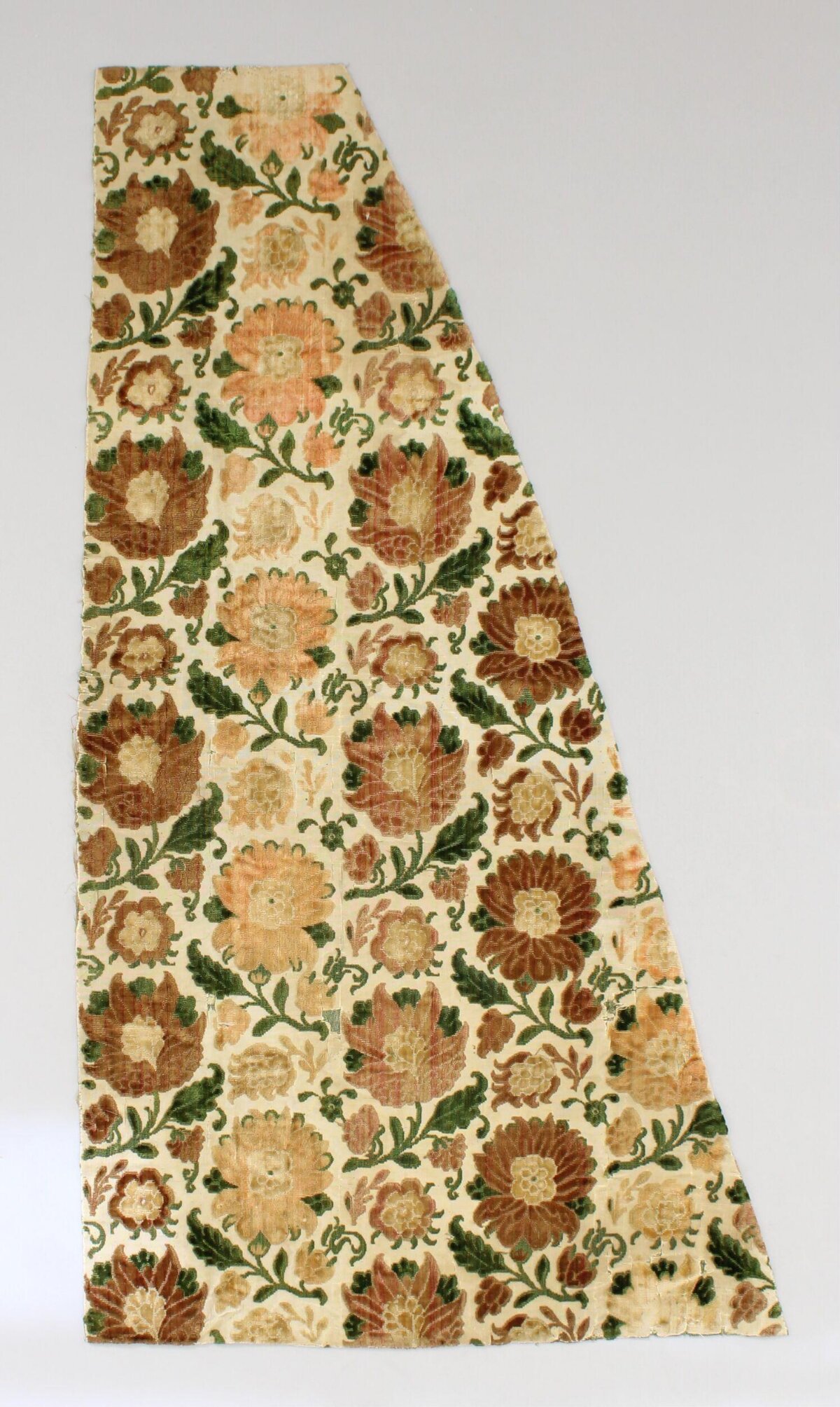 Vintage Floral Pattern Textile Fragment