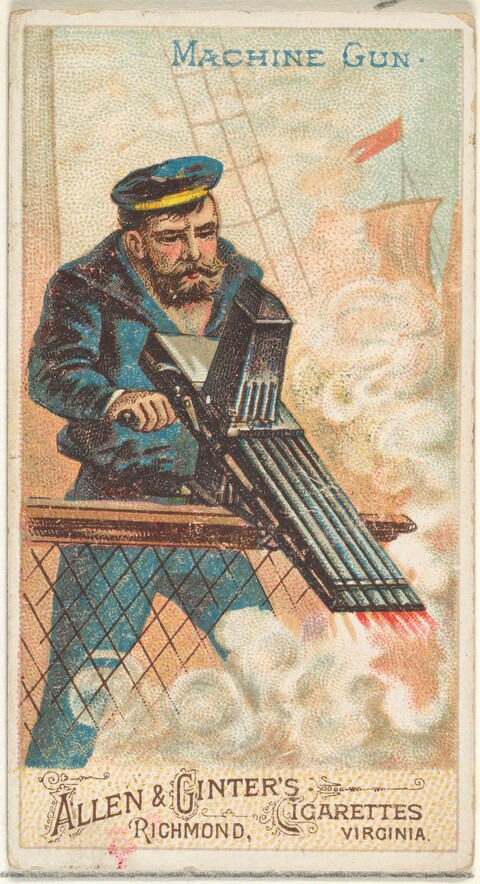 Vintage Machine Gun Cigarette Card