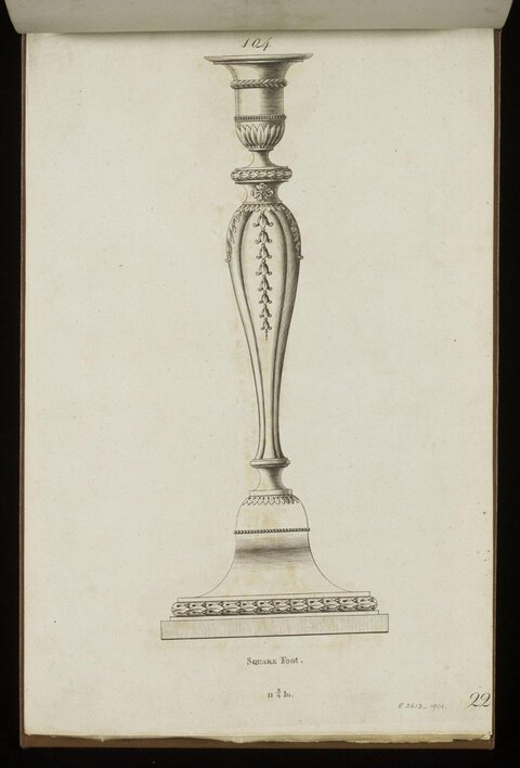 Engraving of Square Foot Candlestick