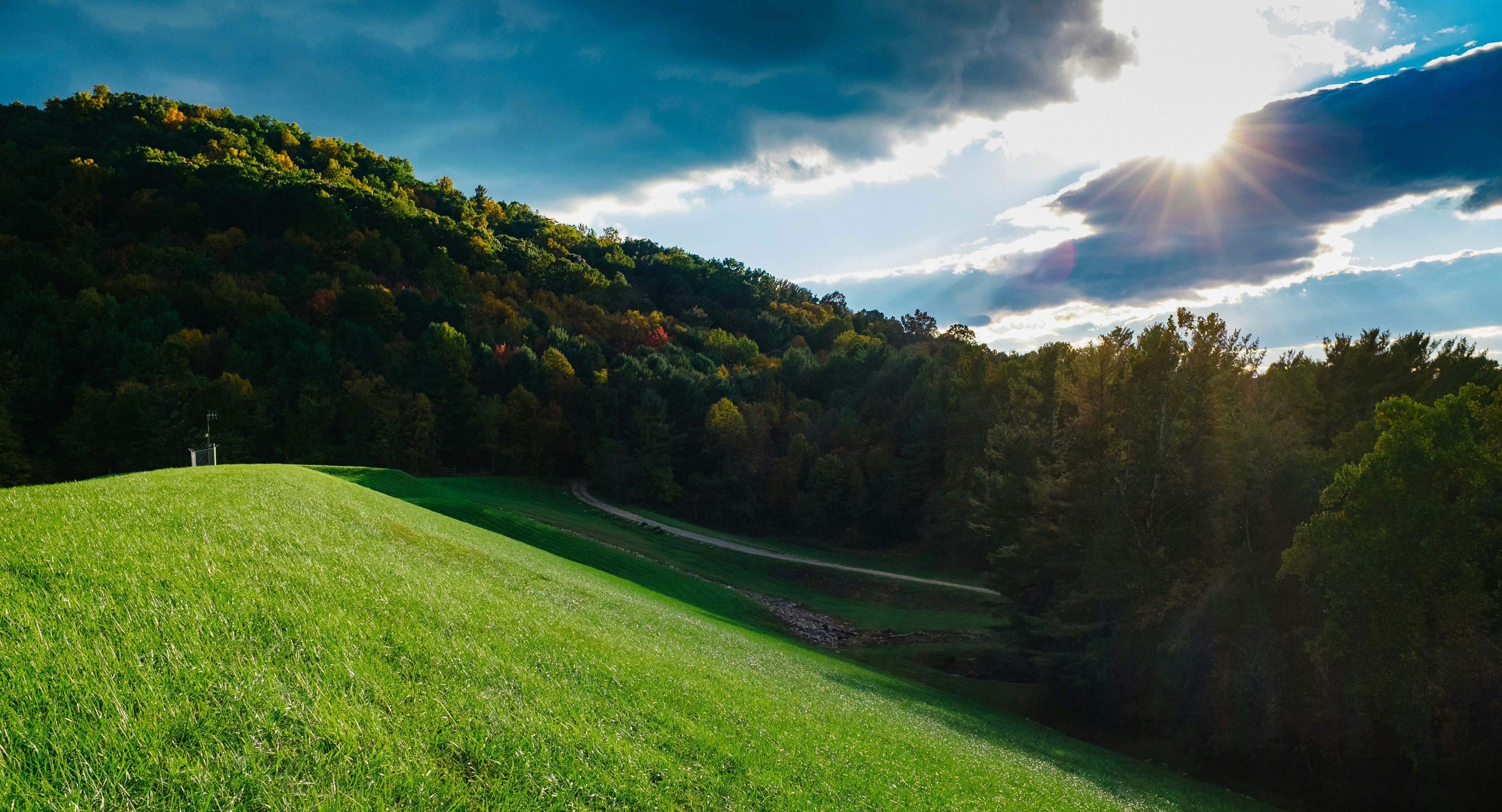 Sunlit Hillside Country Landscape