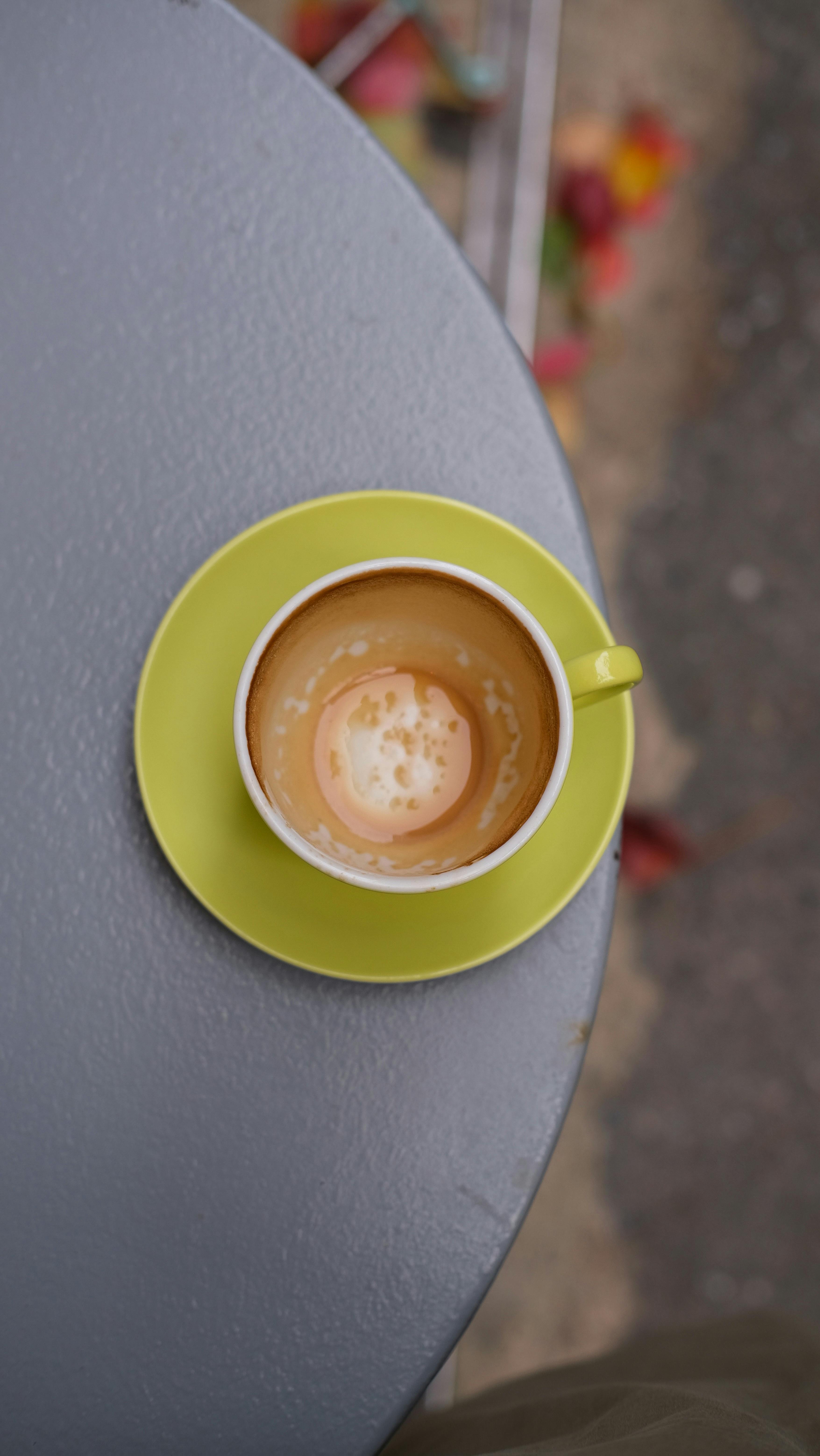 Top-Down View of Flat White Coffee