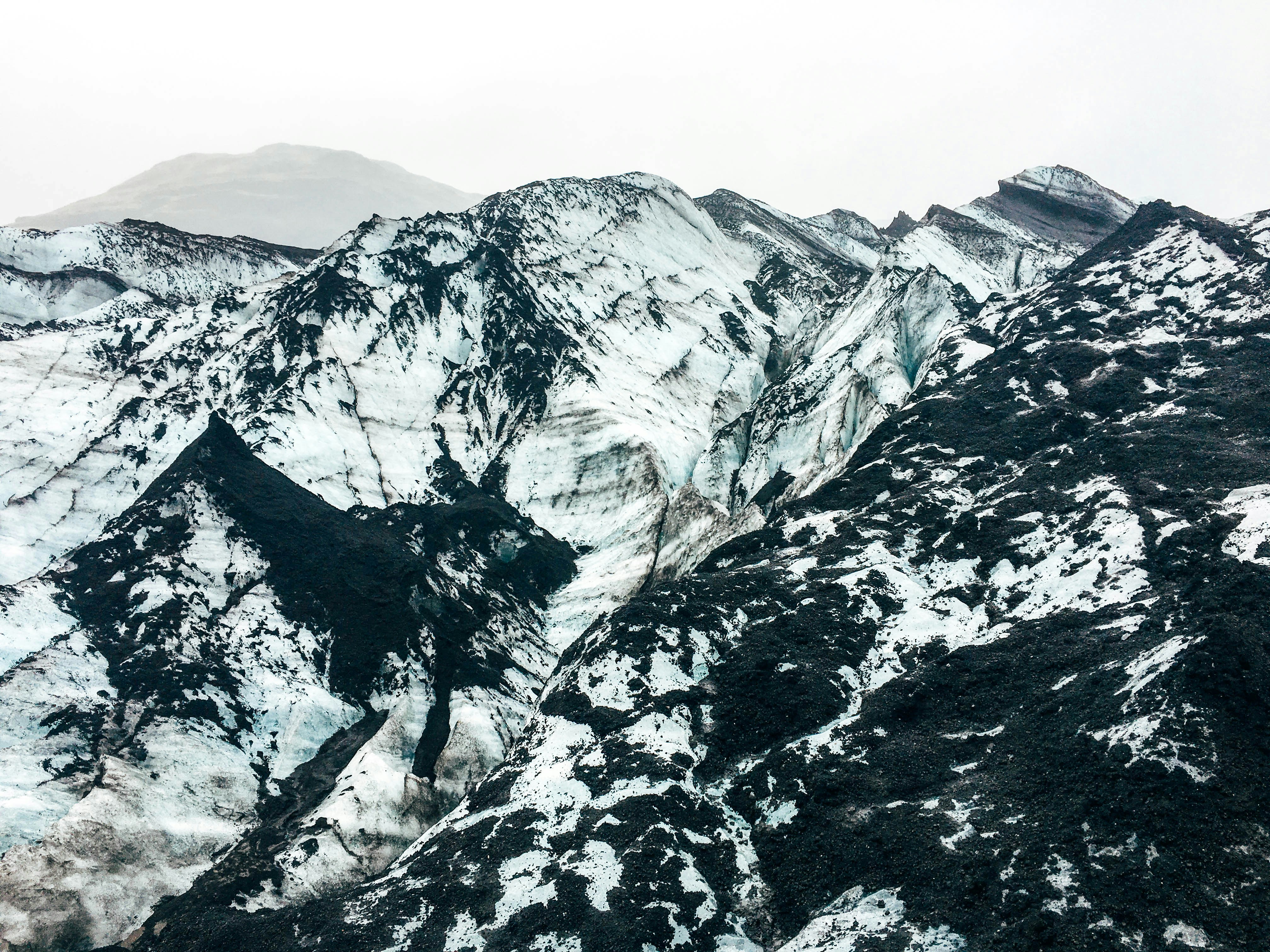 Ash-Covered Glacial Mountains