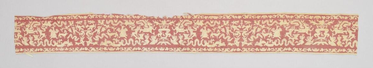 Antique Red Patterned Textile Band