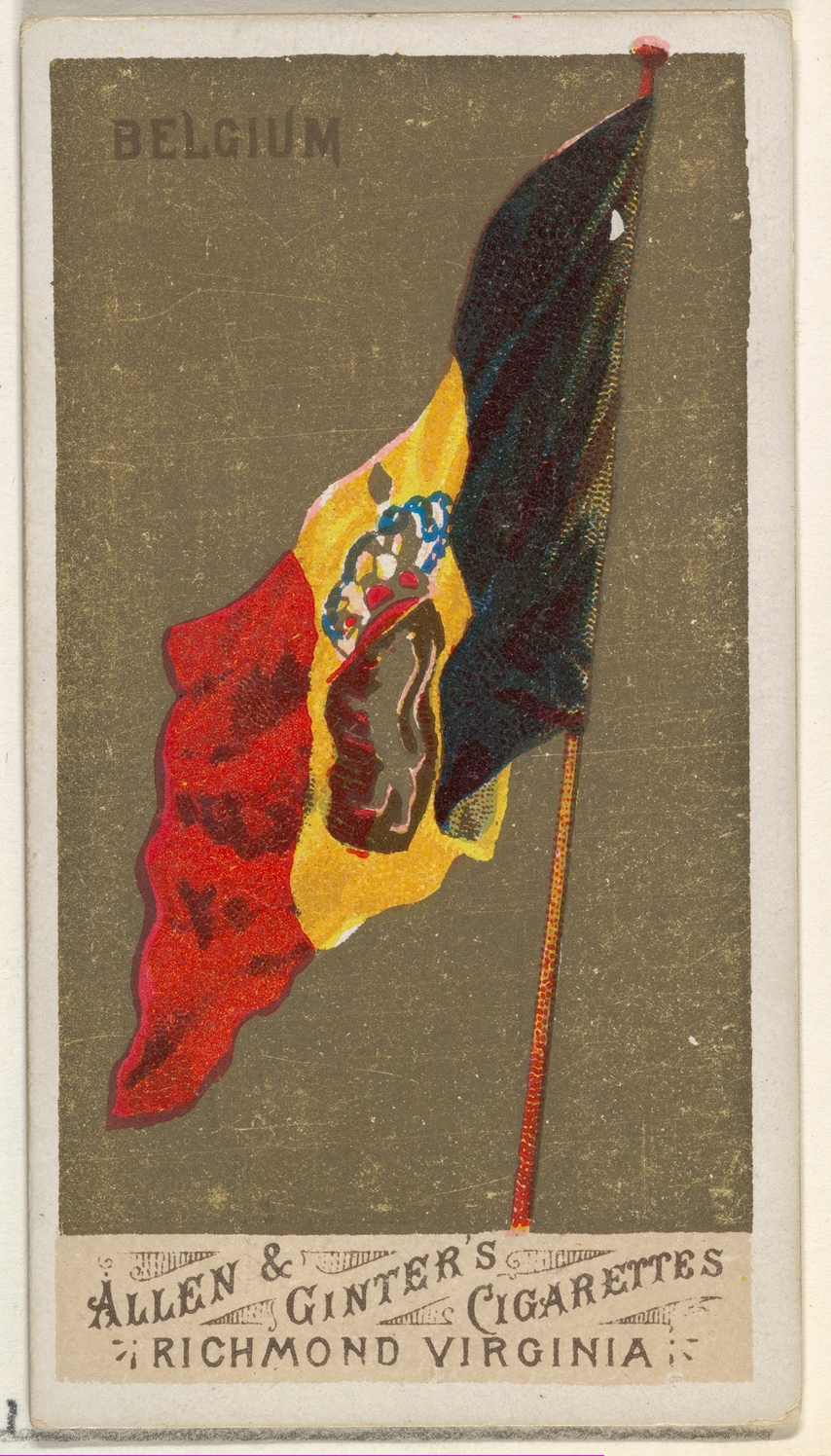 Vintage Belgium Flag Cigarette Card
