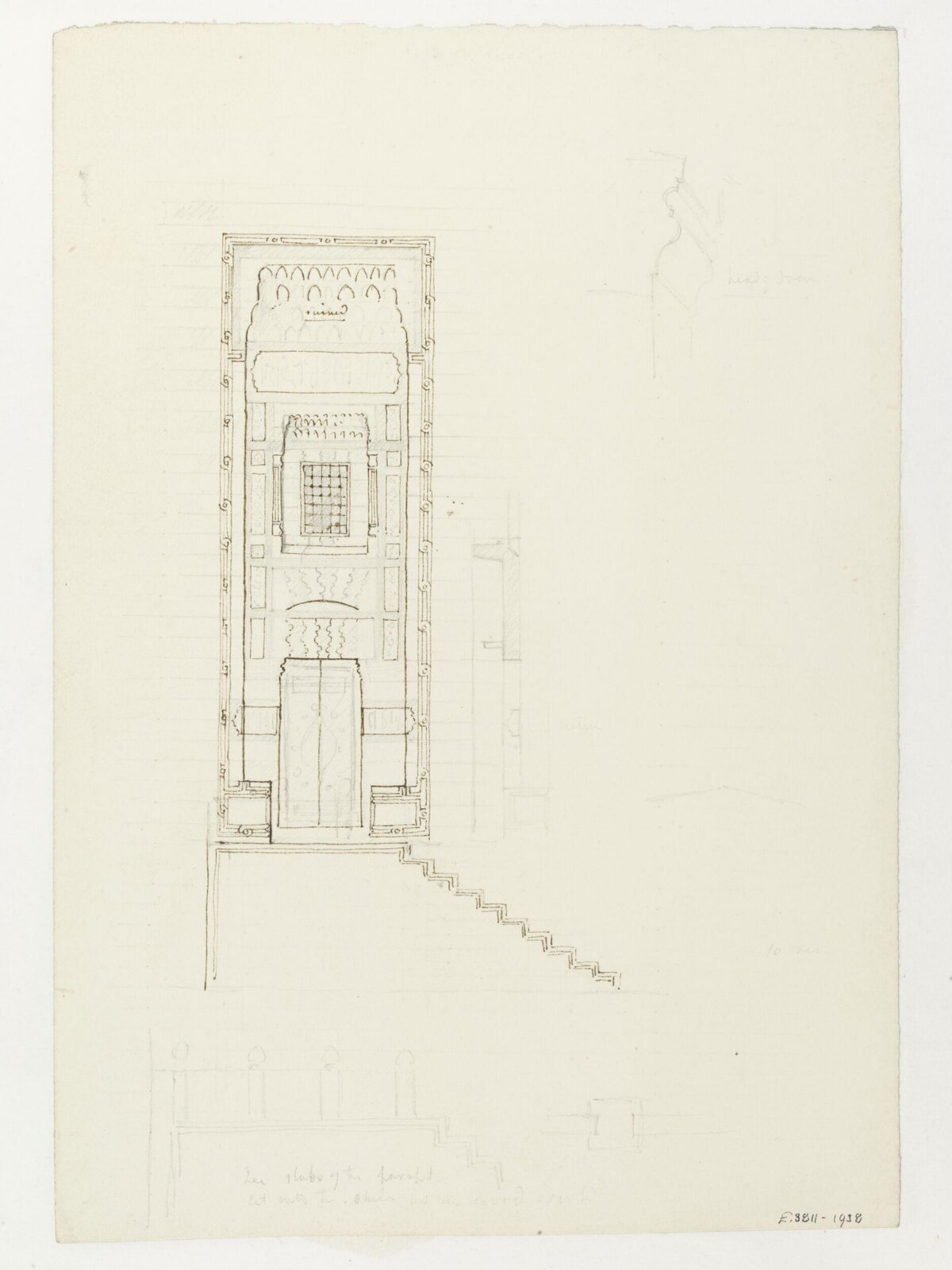 Pencil Sketch of Ornate Architectural Structure