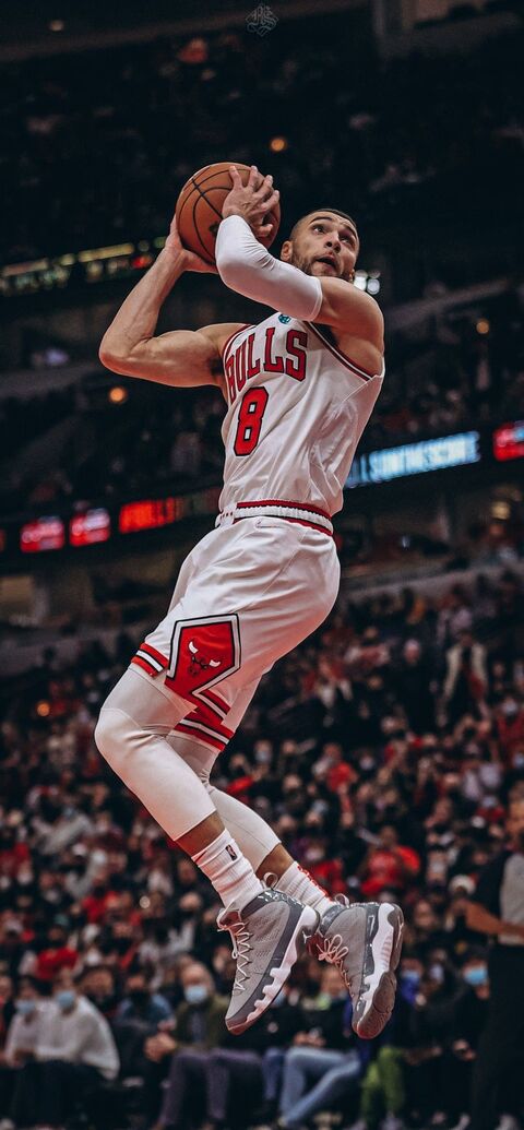 Chicago Bulls Player Shooting Mid-Air