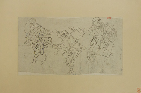 Three Dancing Men Ink Sketch