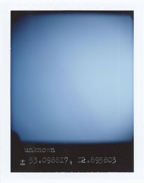 Polaroid Shot of Gradient Blue Sky