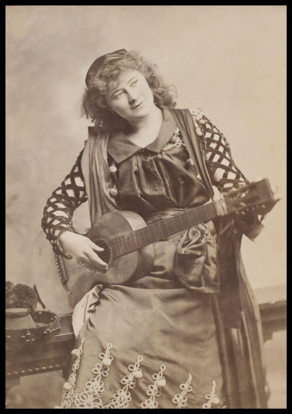 Vintage Portrait of Woman With Guitar