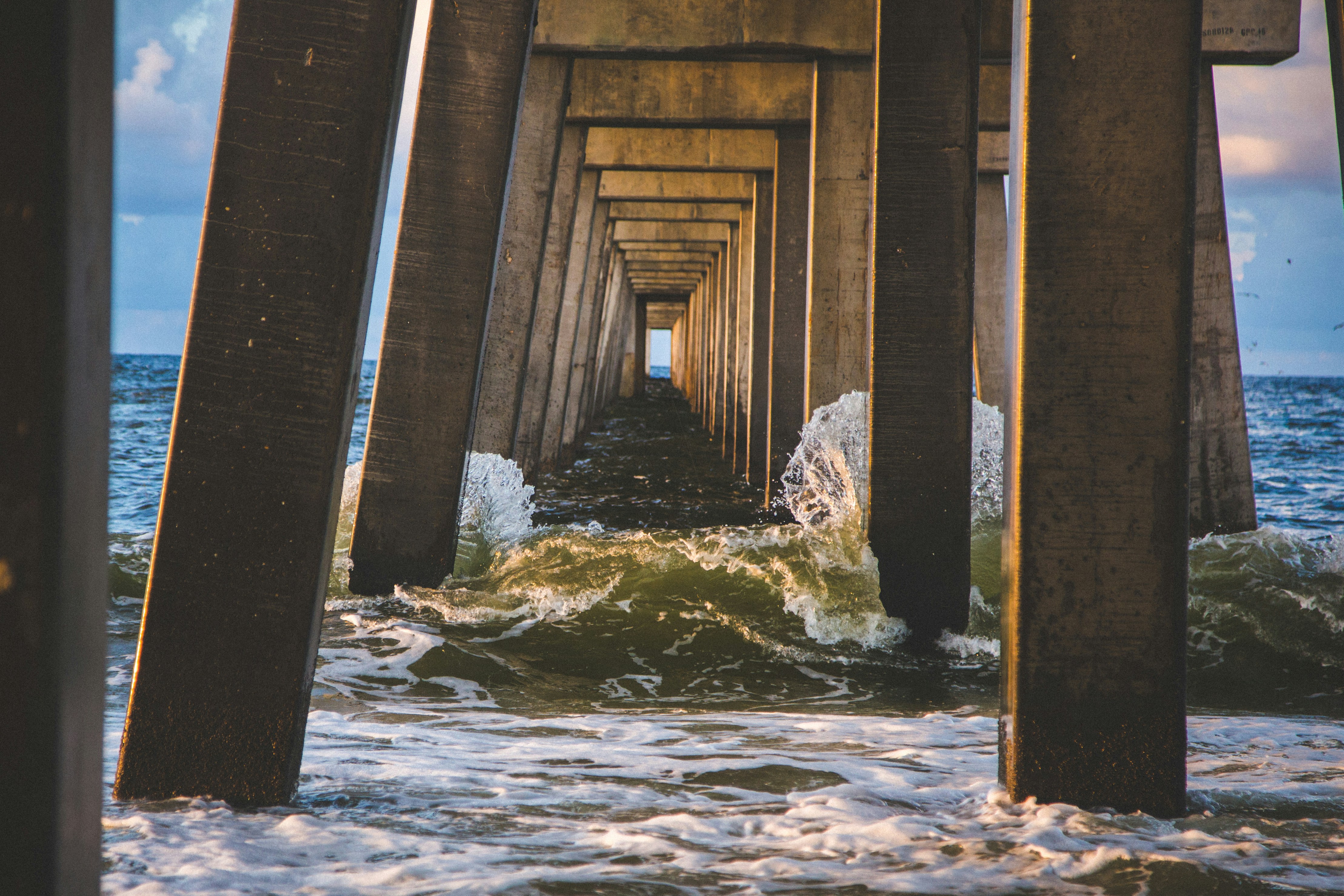 Waves Beneath Seaside Pier