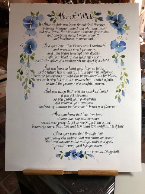 After A While Poem Calligraphy Art