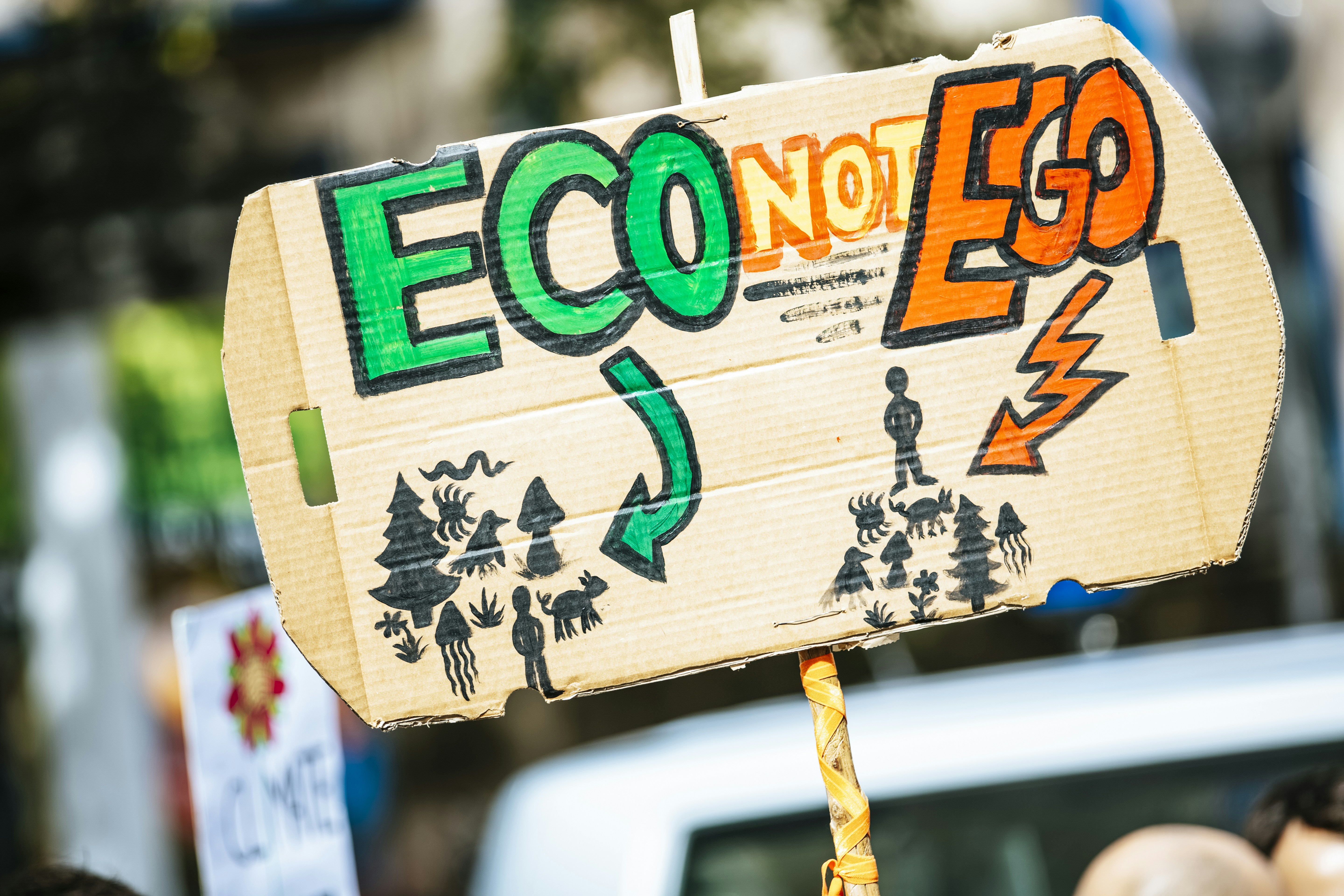 Climate Protest Eco Not Ego Sign