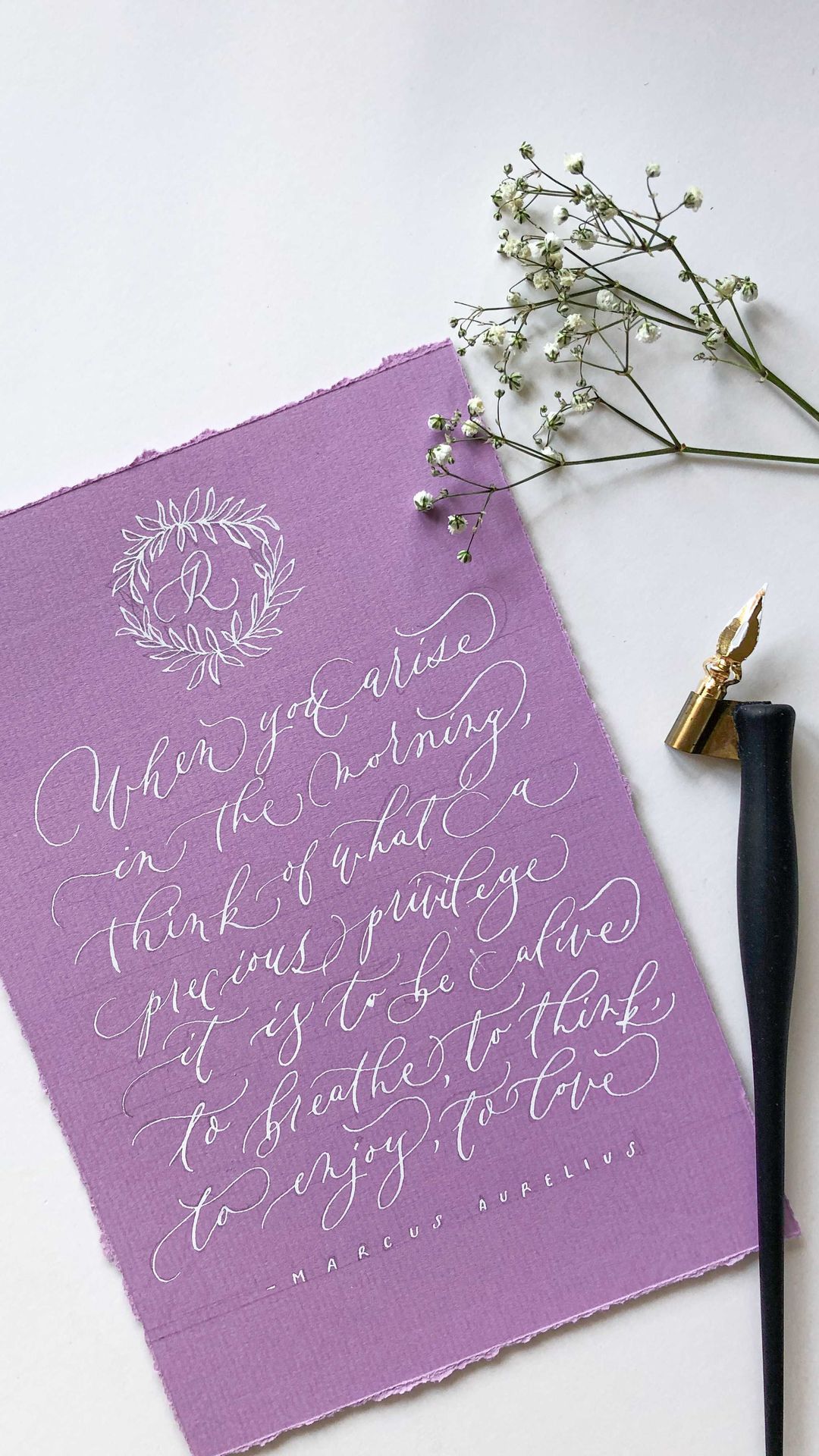 Marcus Aurelius Calligraphy Quote