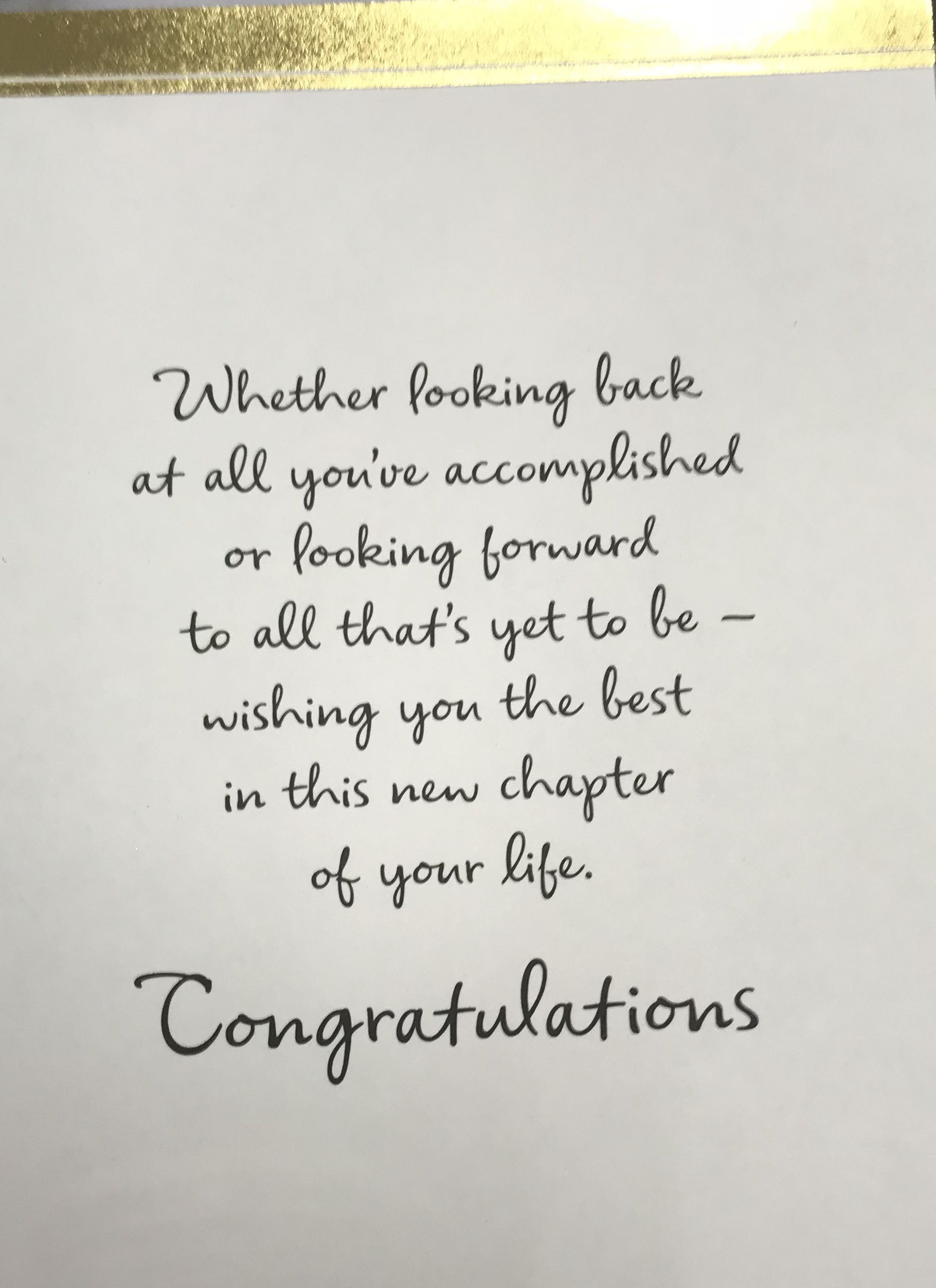 Congratulatory Message for New Life Chapter