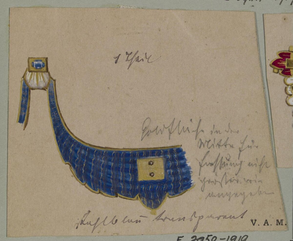 Hand Drawn Insignia Collar Design Sketch