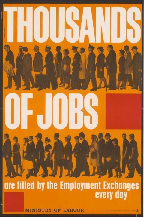 Vintage Thousands of Jobs Employment Poster