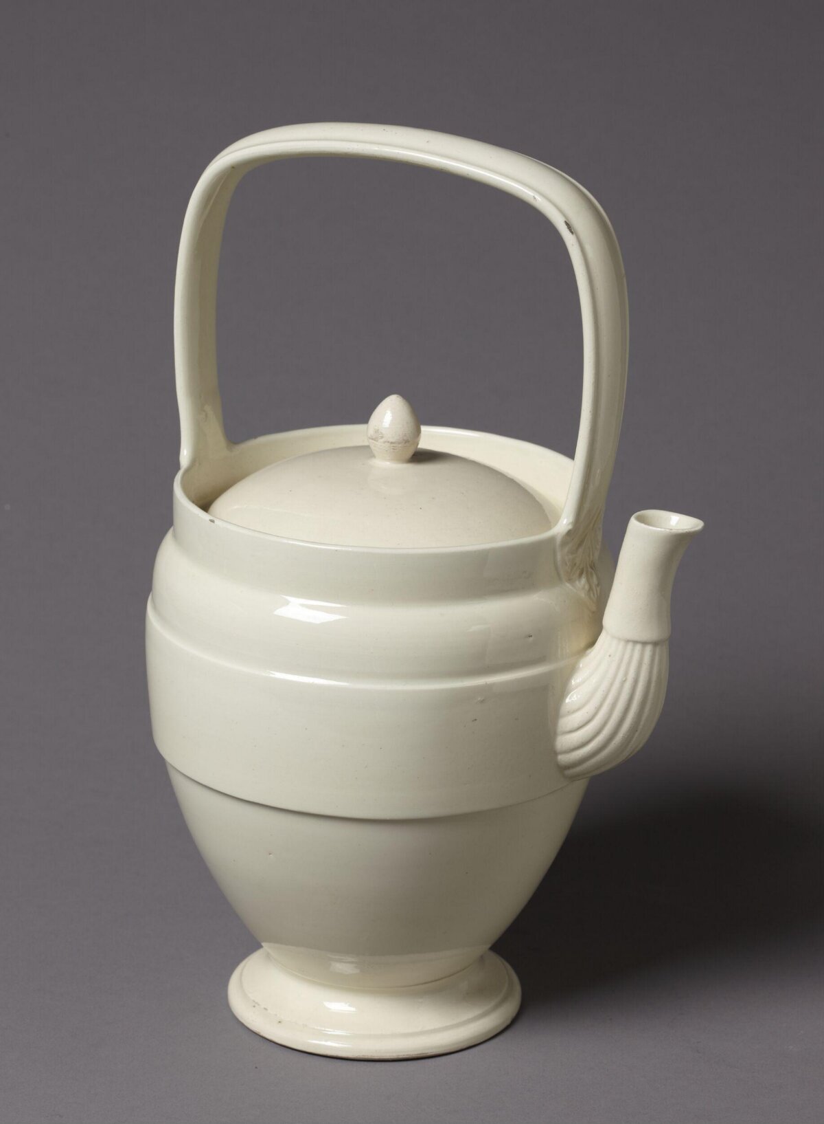 Cream White Porcelain Lifted-handle Teapot
