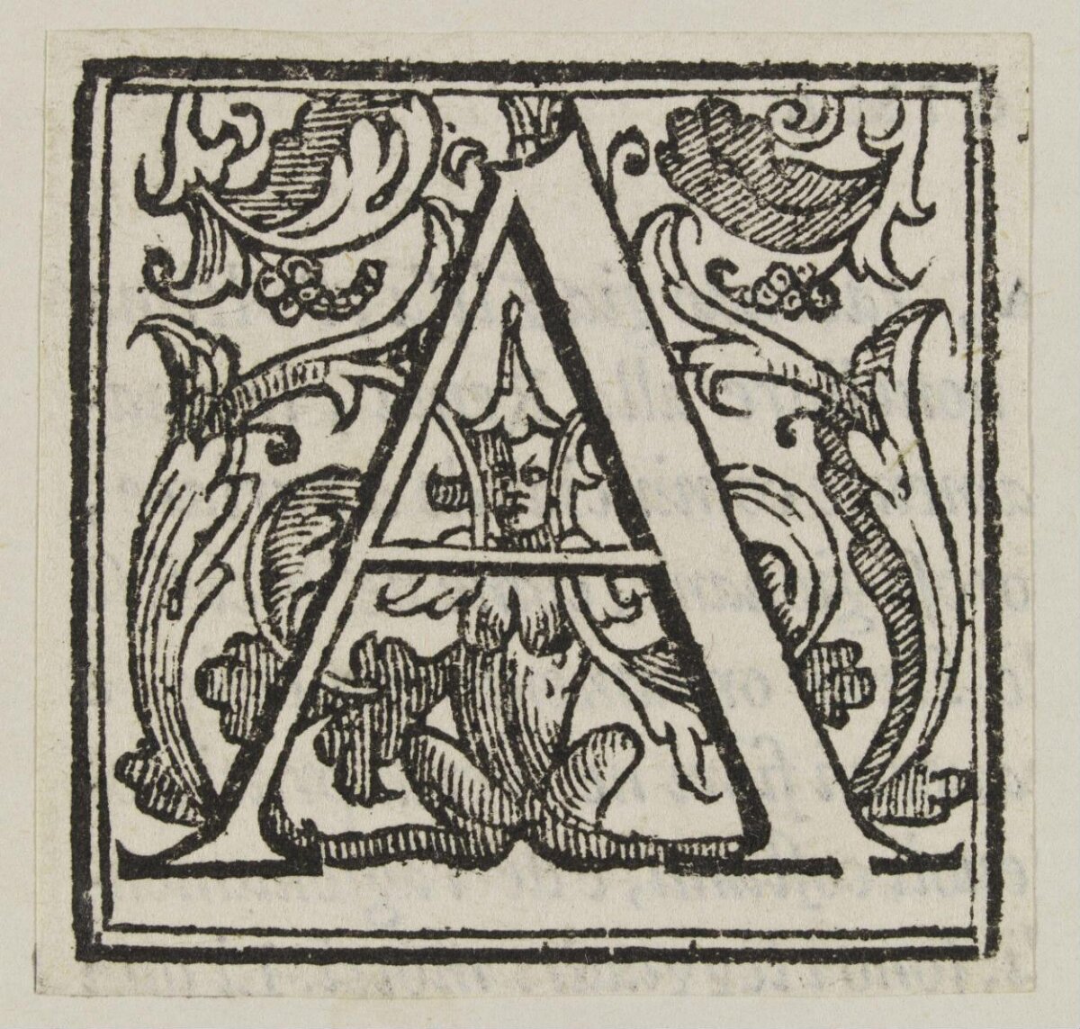 Ornate Woodcut Letter A