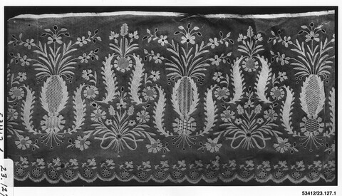 Antique Floral Embroidered Lace Border