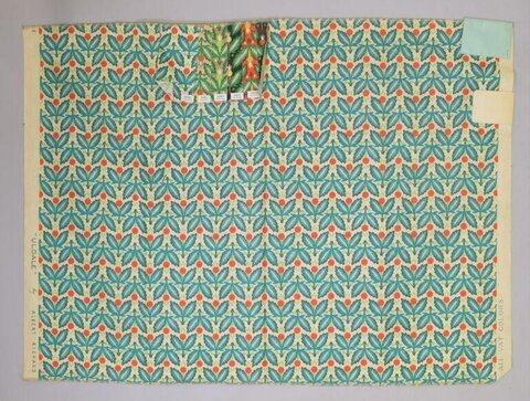 Vintage Leaf Berry Textile Pattern Sample
