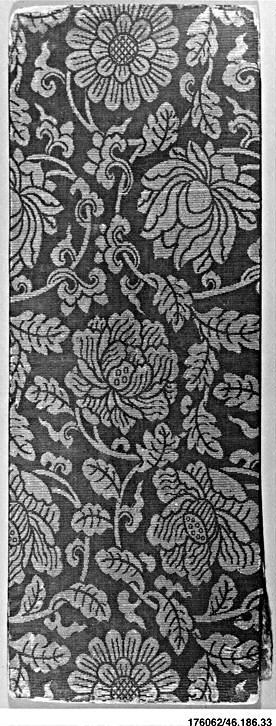 Antique Chinese Floral Textile Fragment