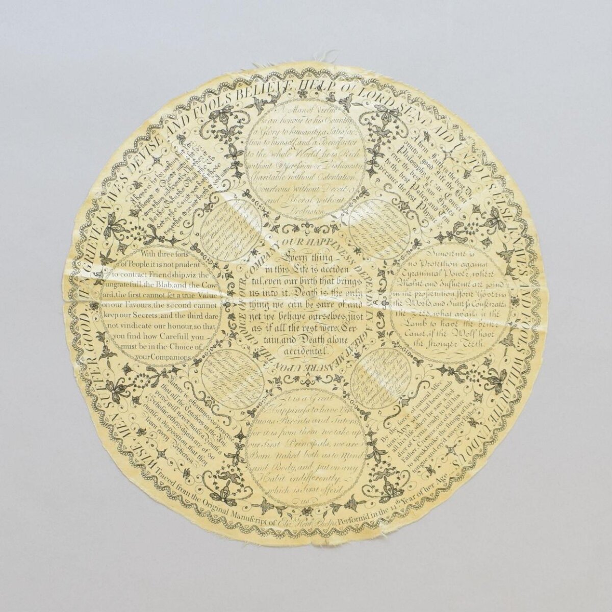 Round Antique Calligraphic Manuscript