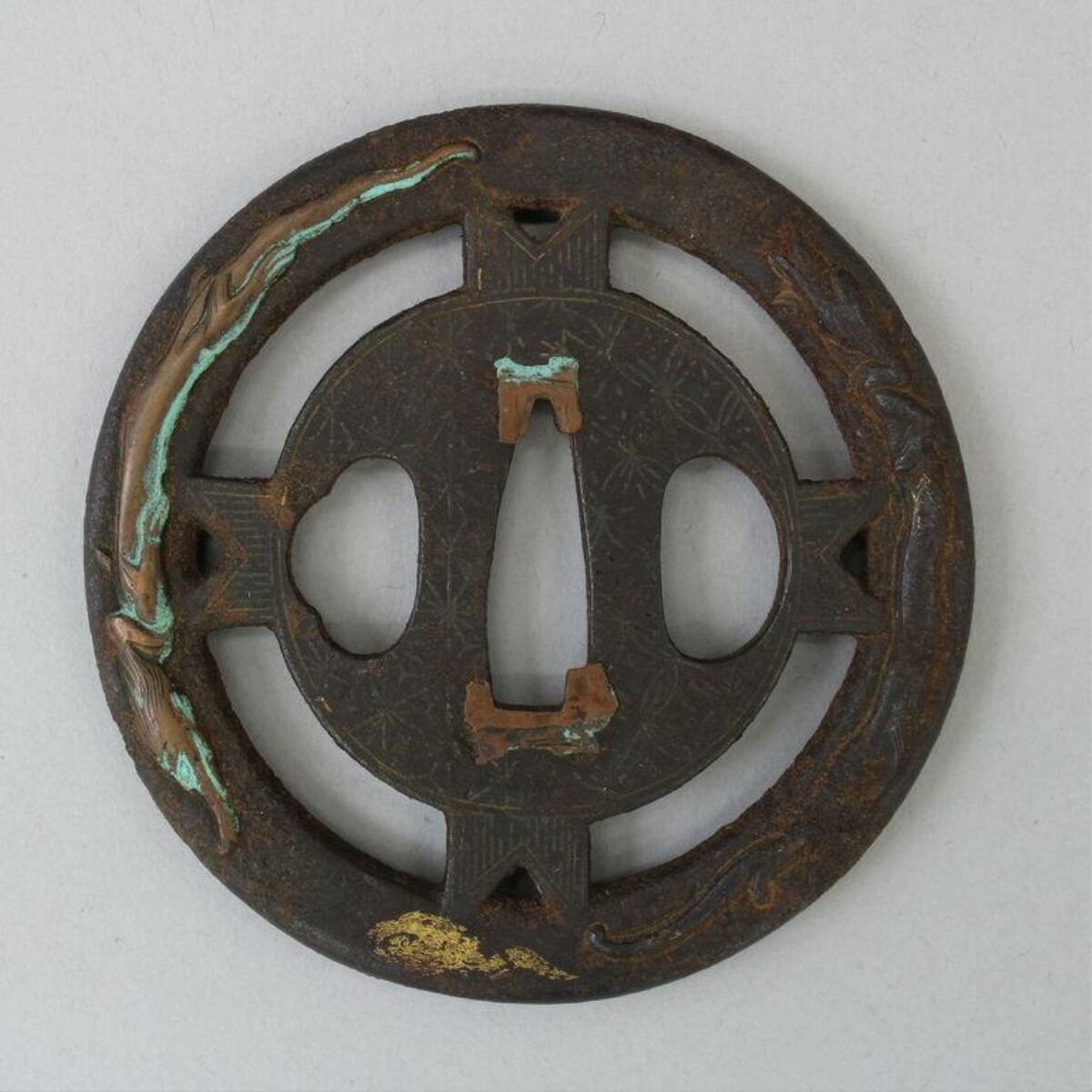 Antique Iron Japanese Sword Tsuba