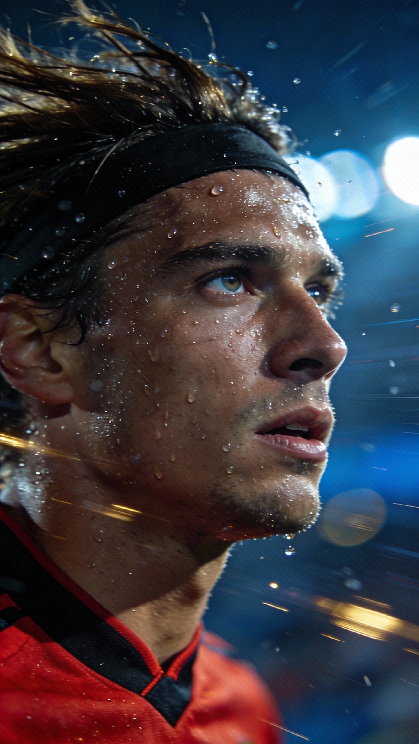 Sweaty Male Athlete Close Up
